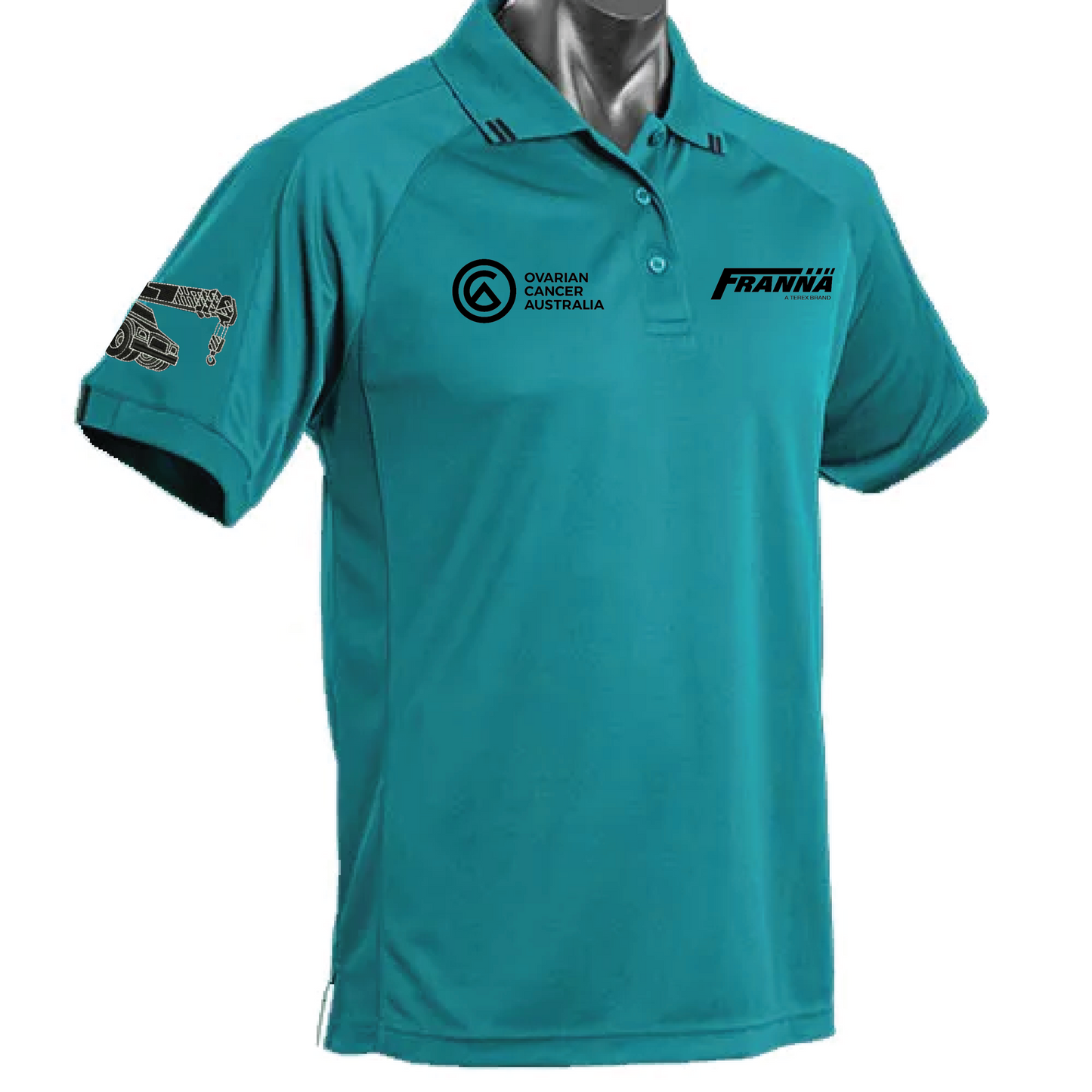 Teal Franna Polo - Supporting Ovarian Cancer Australia