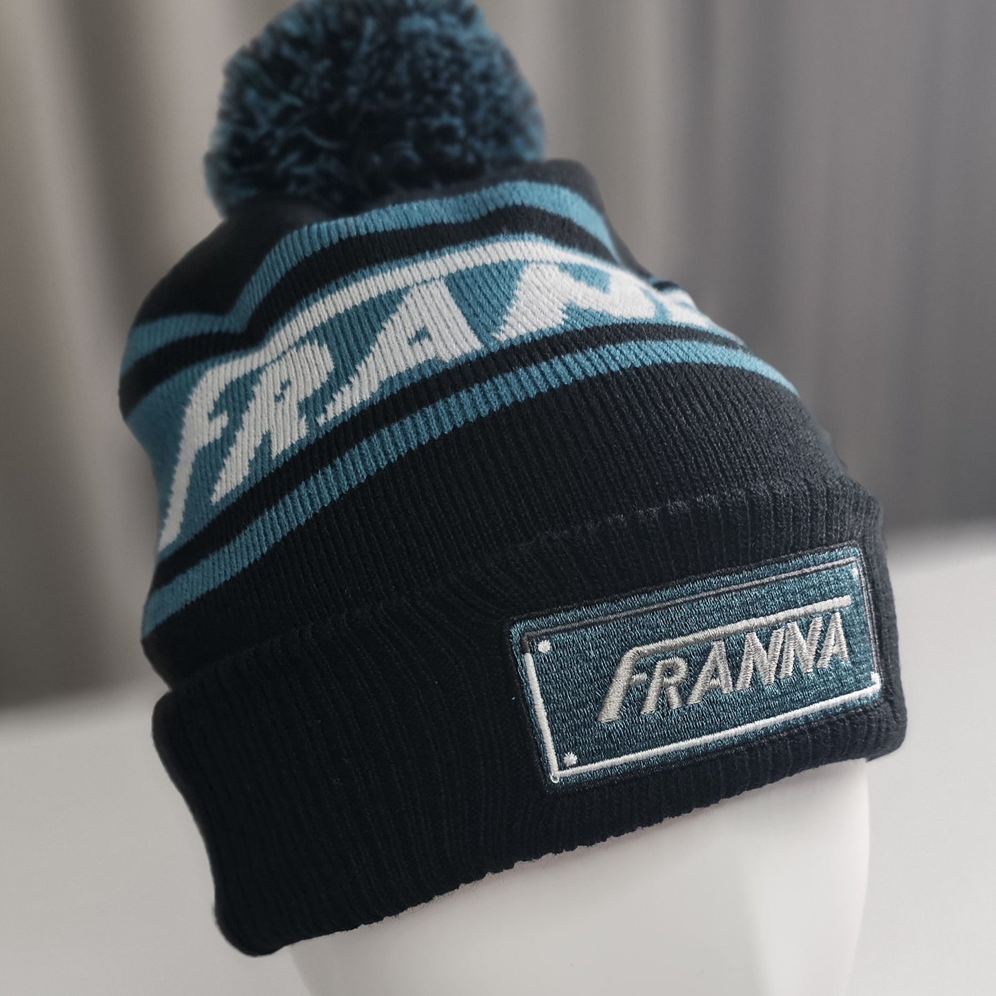 Franna Black Retro Beanie