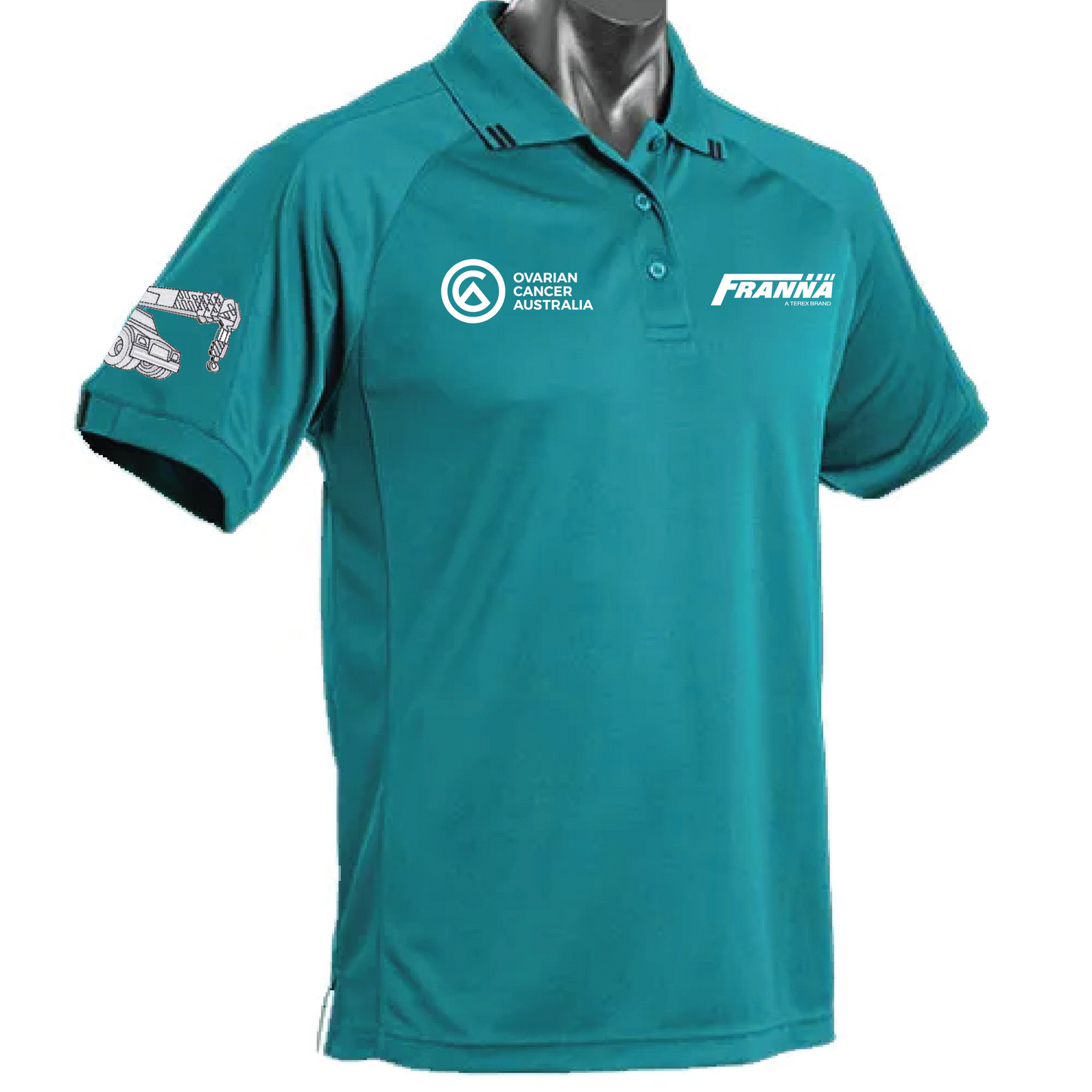 Teal Franna Polo - Supporting Ovarian Cancer Australia